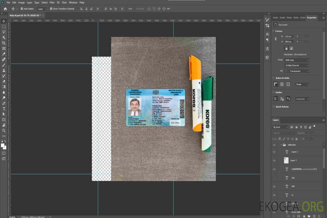 Photolook du permis de conduire en Somalie AVANT template